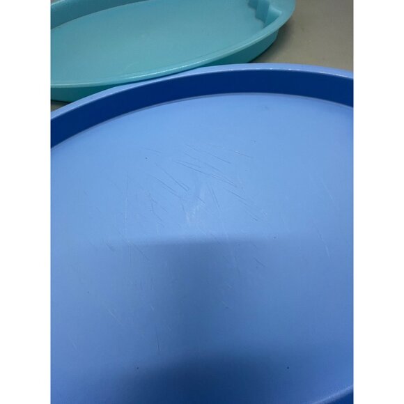 set of 2 Christmas trays blue removable place mats polar bear nut cracker READ - Picture 3 of 7